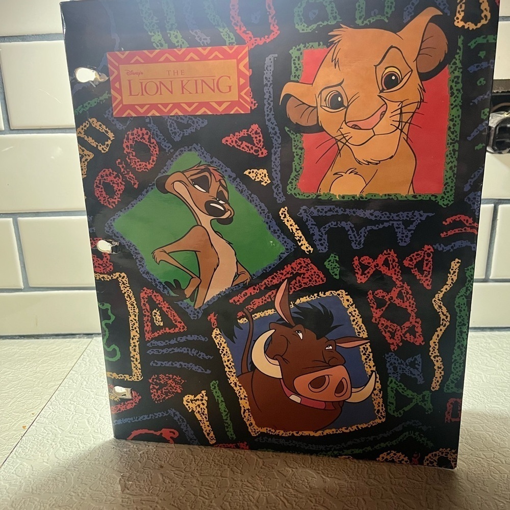 1994 Disney Cartoon Simba Lion King & Beauty & Beast Folder Impact Inc - Picture 2 of 4
